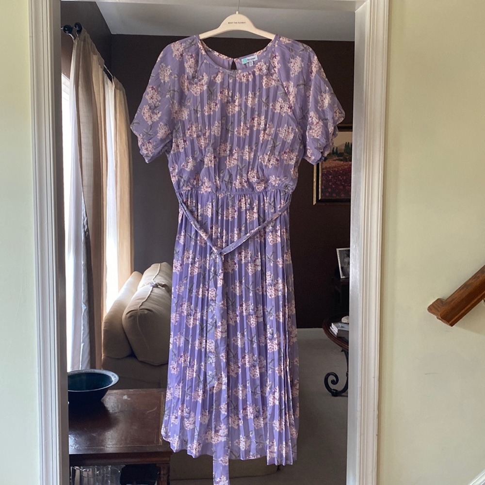 NWT 1XL Kervology dress light purple floral